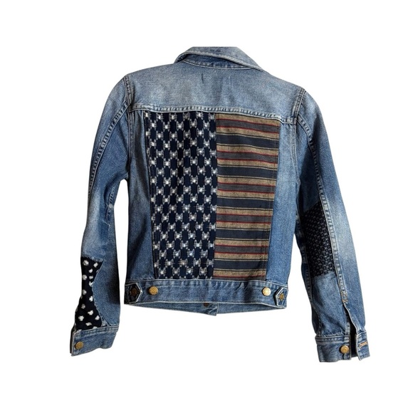 MADEWELL Boho American Flag Embellished Jean Jacket Size XS -- GORGEOUS!!! - Picture 2 of 11